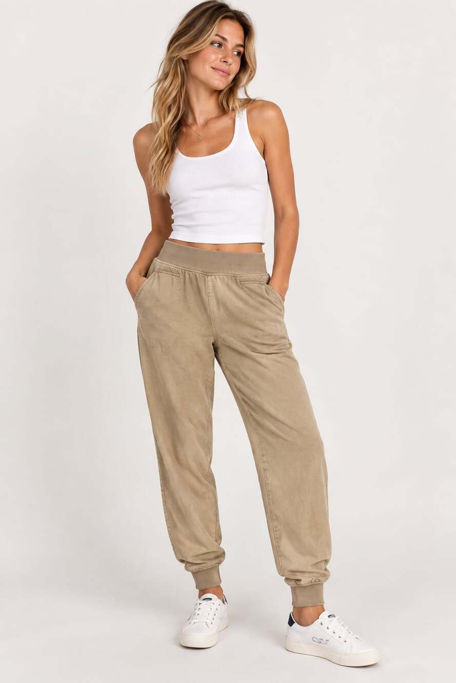 Vineyard Vines Jogger Pants Size Medium Khaki Casual Pocketed